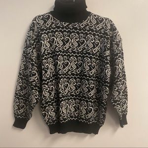 Vintage Neil Martin cozy knit sweater turtle neck balloon sleeves size large